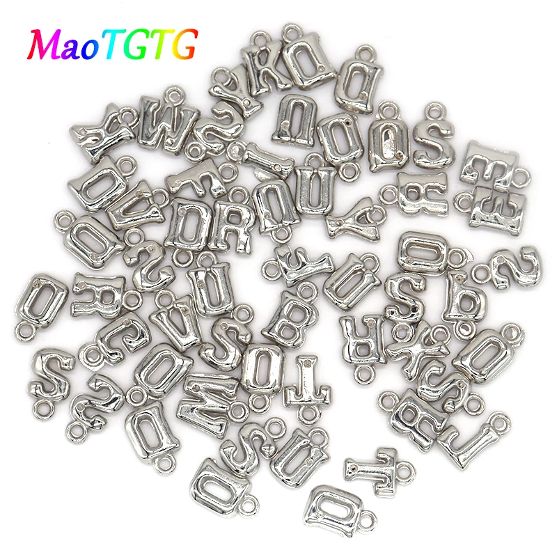 Подвески из сплава в форме букв для изготовления ювелирных изделий браслетов