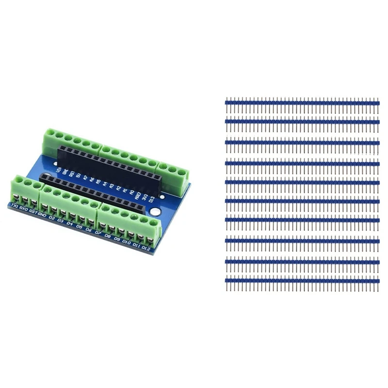 

2.54mm 40Pin Male Single Row Pin Header Strip with Terminal Adapter Expansion Board IO Shield Simple Extension Board
