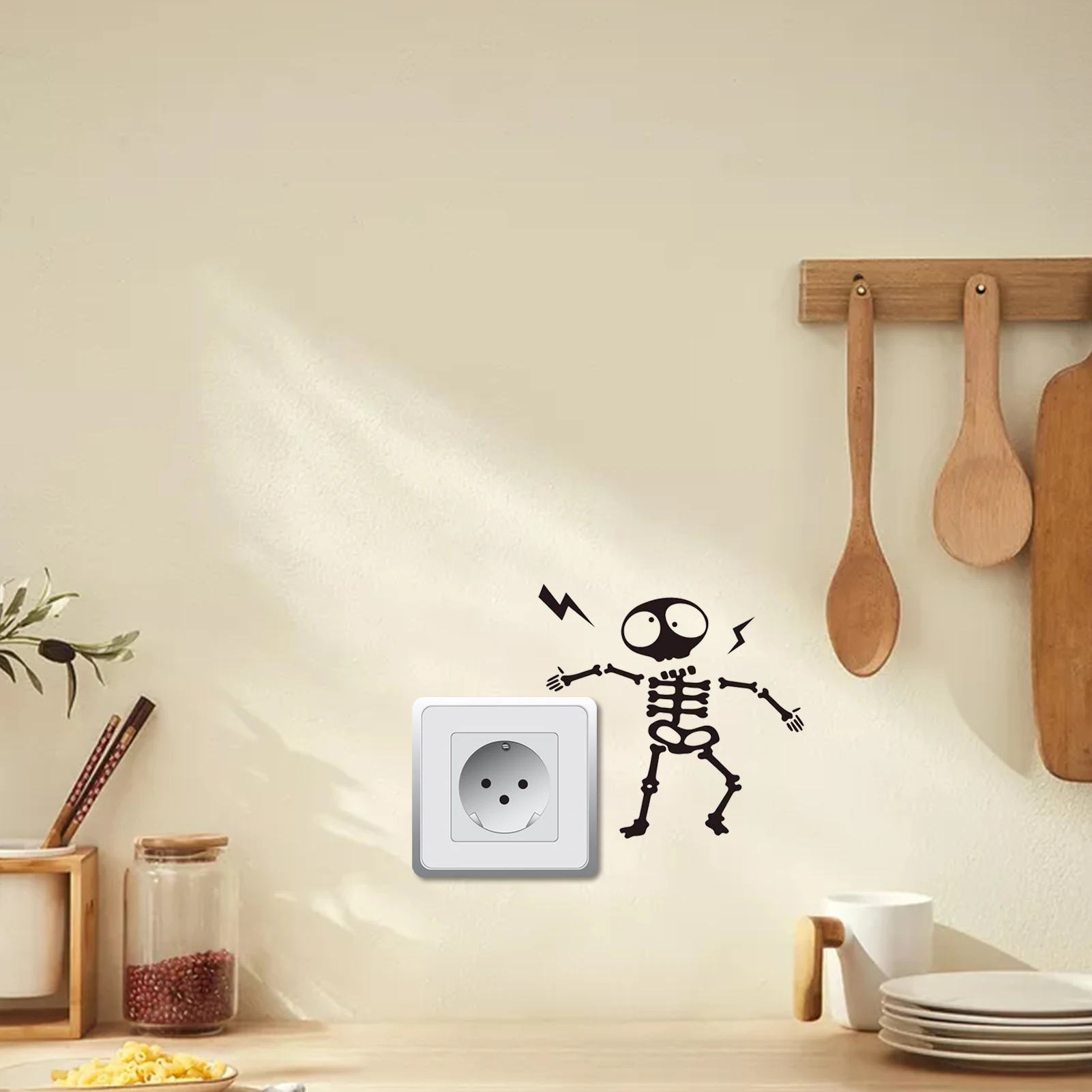 

Switch stickers home decoration personality skeleton wall stickers decals home decoration decals socket paste