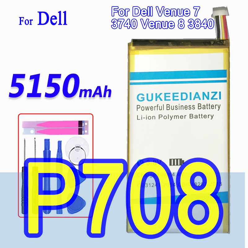 Литий полимерный аккумулятор GUKEEDIANZI P708 для телефона Dell Venue 8 5150 3830 3840 3845 серии P706T