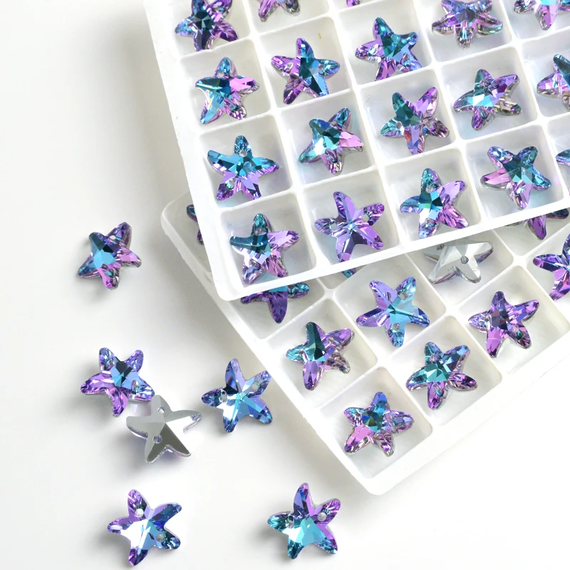 Новинка цветные стразы в форме морской звезды хрустальное дно высокое качество 2