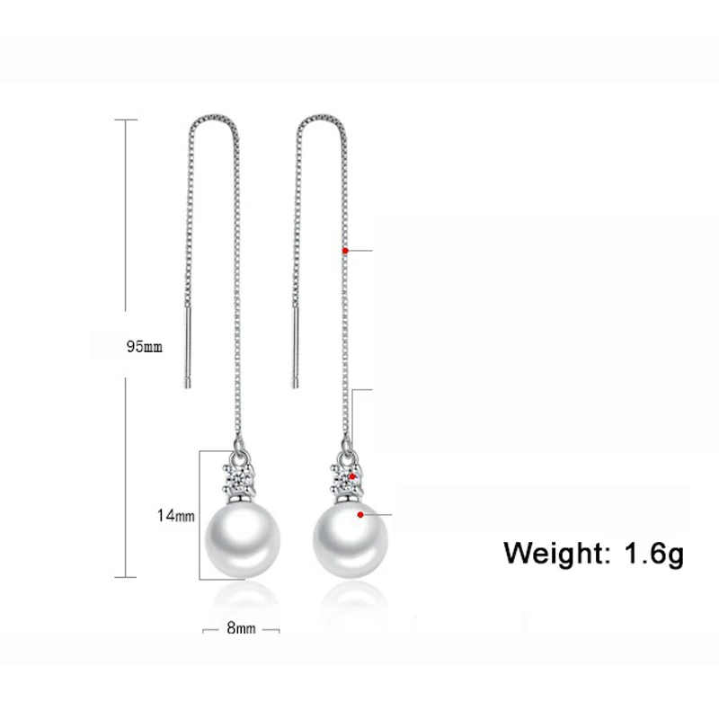Женские серьги подвески из серебра 925 пробы с жемчугом|Серьги-подвески| |