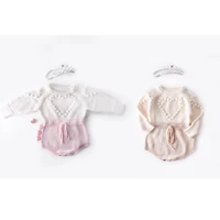 pudcoco us stock new winter baby girl romper knitting long sleeve warm lovely heart jumpsuit autumn for 3 24m baby girl rompers