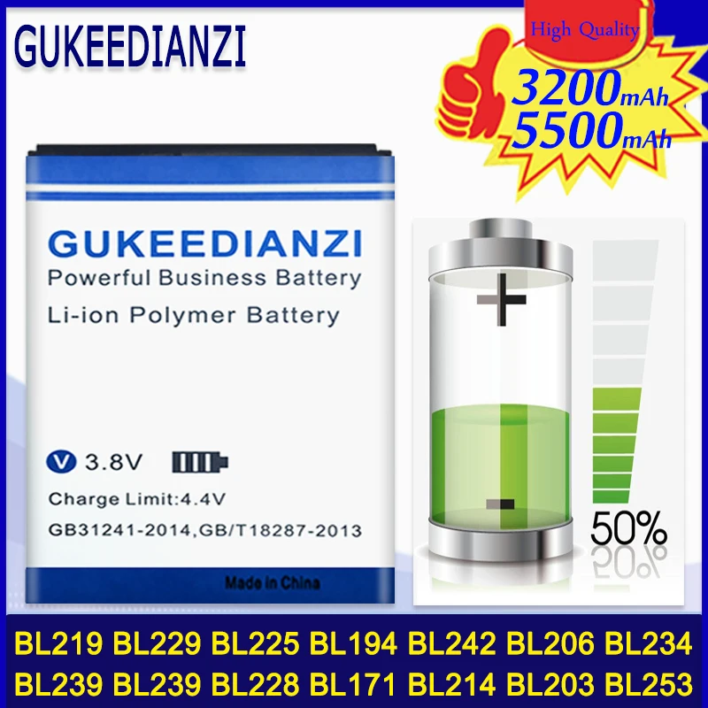 Аккумуляторная батарея BL229 для Lenovo A8 A806 A808T 806 808T BL219 BL225 BL194 BL242 BL206 BL203 BL253 BL239 сменные