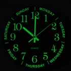 Большие Светящиеся Настенные часы с цифрами 12 дюймов, кварцевые бесшумные часы, светится в темноте, Ночной светильник, Подвесные часы для домашнего декора