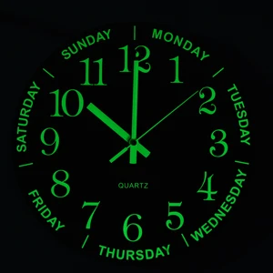 Большие Светящиеся Настенные часы с цифрами 12 дюймов, кварцевые бесшумные часы, светится в темноте, Ночной светильник, Подвесные часы для домашнего декора