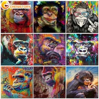 chenistory oil painting by numbers on canvas orangutan animal frame handmade paints for adult diy craft color drawing home decor