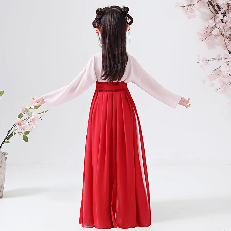 Платье феи Hanfu для девочек традиционная китайская Классическая танцевальная
