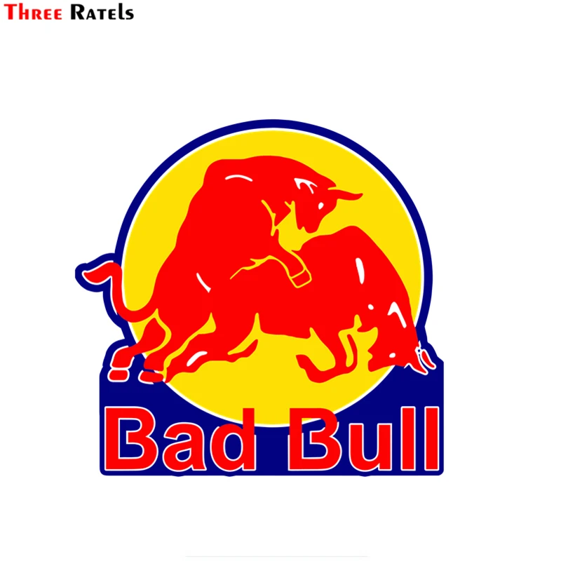 

Three Ratels FC271 Funny Red Bad Bull Car Stickers On Motorcycle Suitcase Phone Laptop Bumper Vinyl Decal