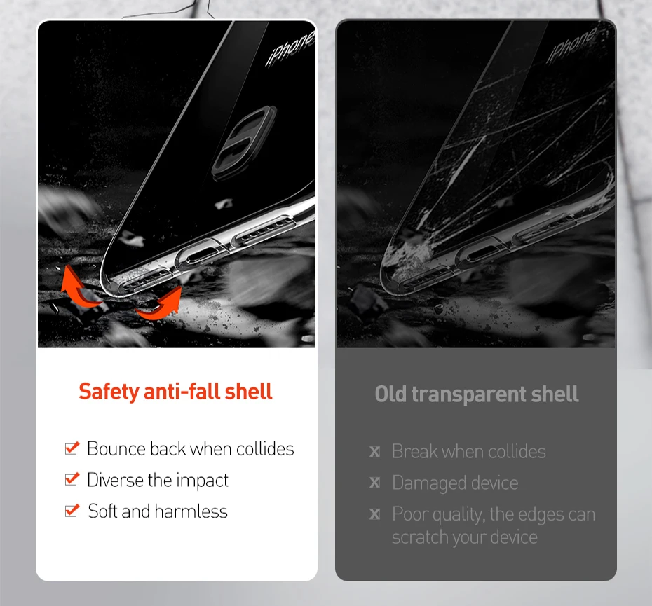 Чехол для телефона Baseus для iPhone 11 Pro Max Xs X, чехол с ремешком, защита от падения, прозрачная защитная задняя крышка для iPhone Xs Max X, Fundas