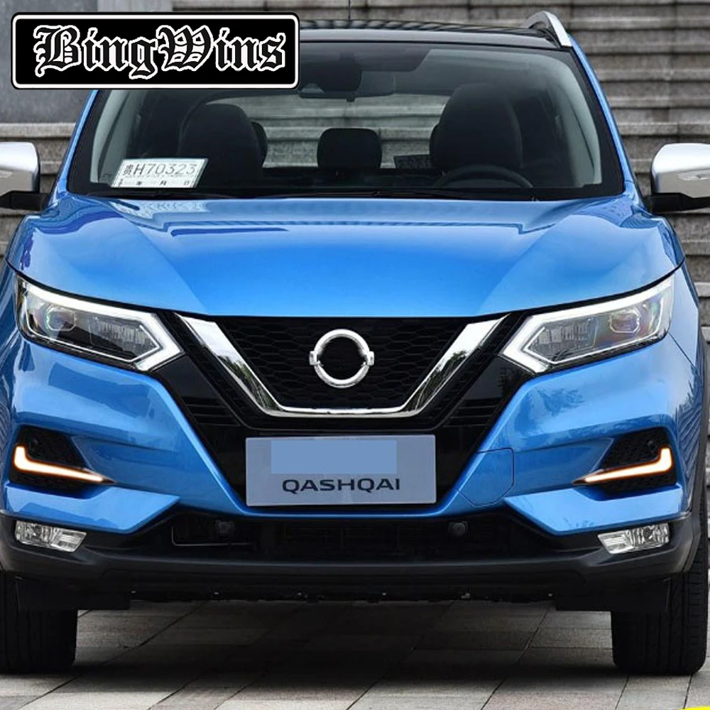 

Car styling For Nissan Qashqai 19 daytime running light modified LED water steering to daytime running light front bar fog light