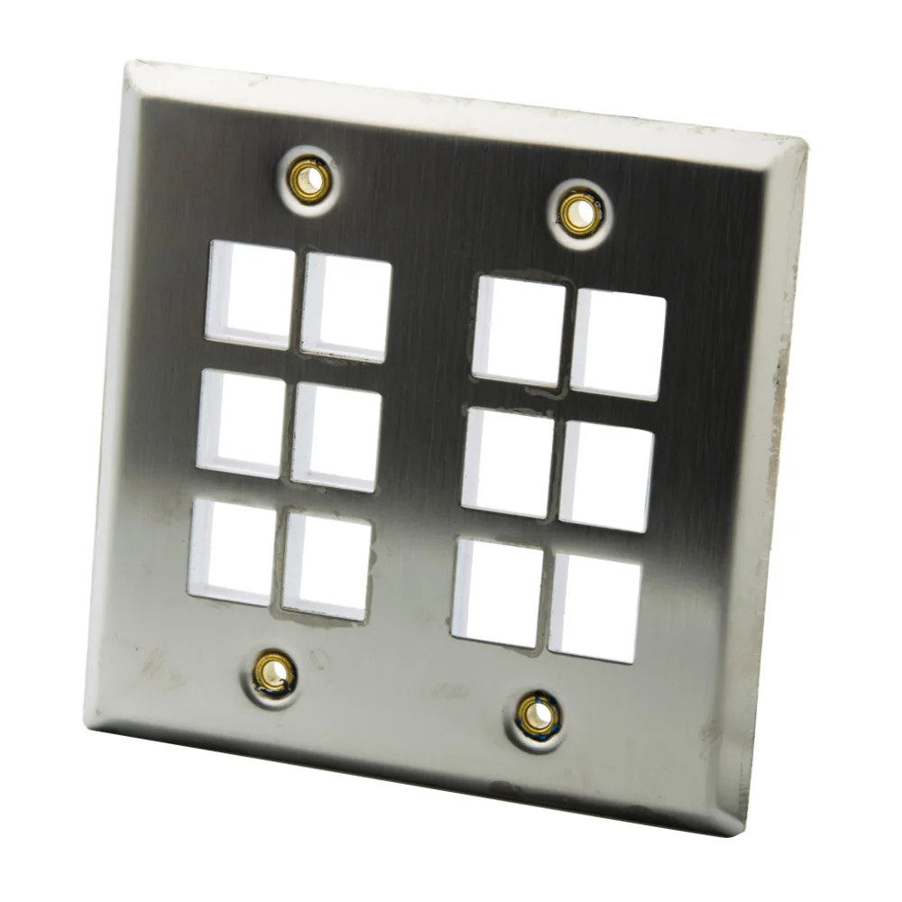 Настенная плита из нержавеющей стали с 2 отверстиями 12 портов | Электроника