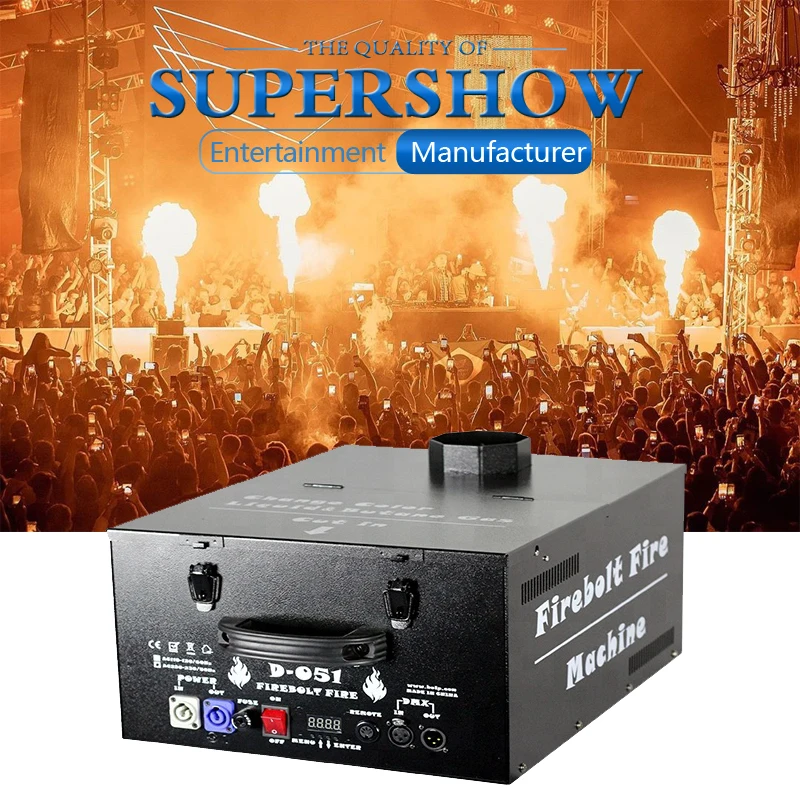 Высокая мощность 250 Вт пожарного масла DMX512 firebolt 1 ~ 4 метра Спрей высота пожарная