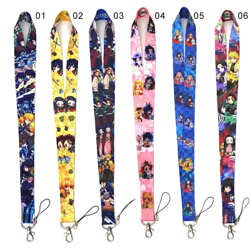

1Pcs Anime Demon Slayer Kimetsu no Yaiba Lanyard Mobile Phone Key Chain Neck Strap Keychain Camera ID Card Lanyard