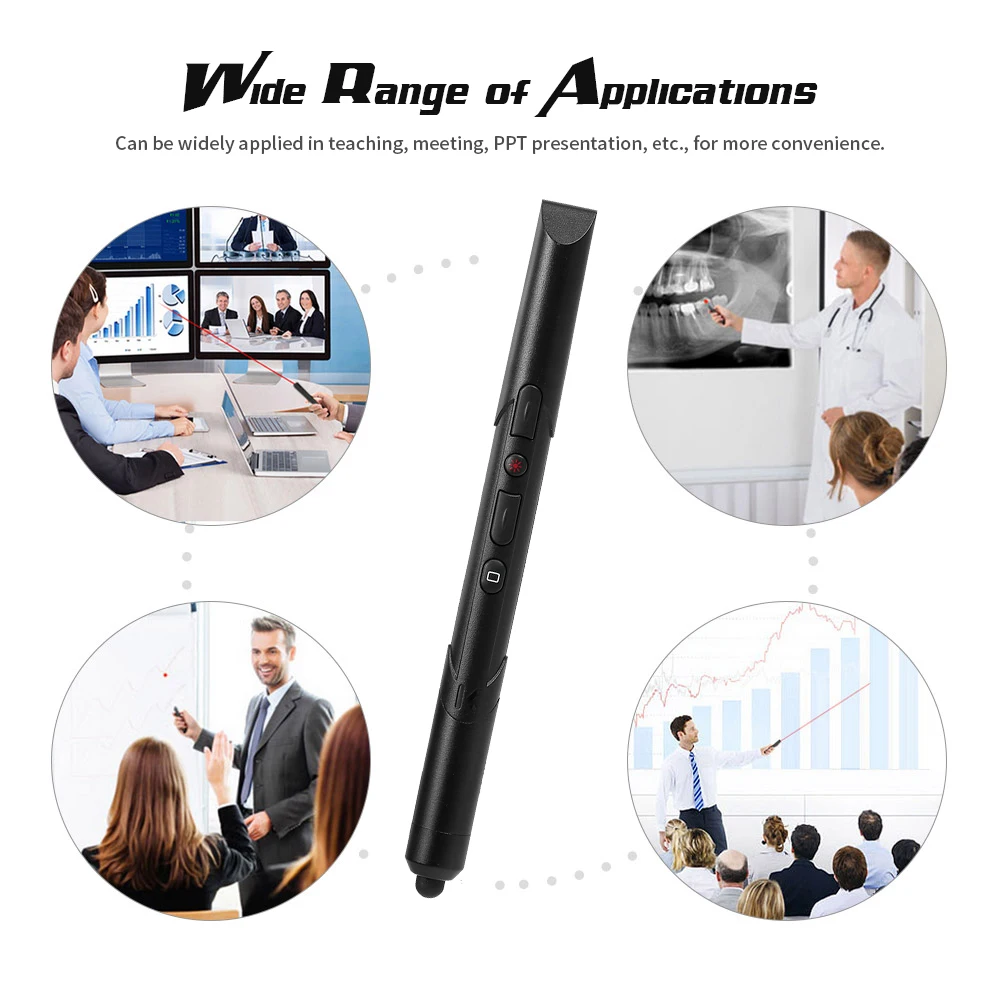 2 4 ГГц беспроводной Презентация светоуказатель красного цвета ручка PPT кликер
