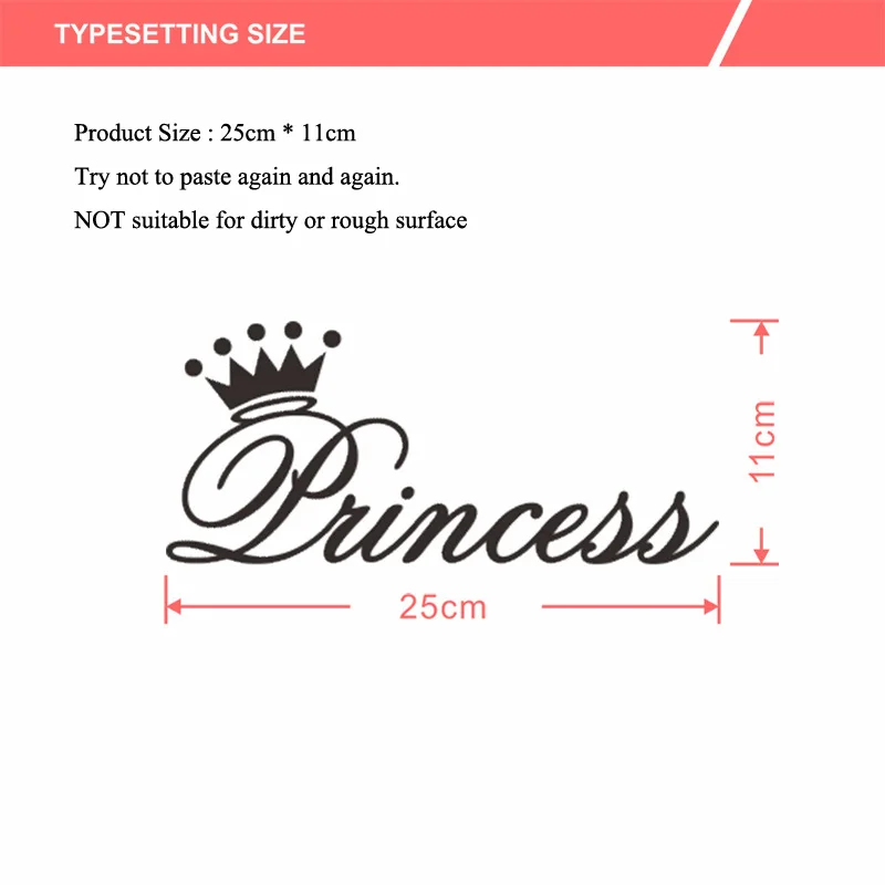 

modern style Princess crown Wall Sticker for Girl baby room bedroom Home Decoration art Decals bedside Stickers wallpaper