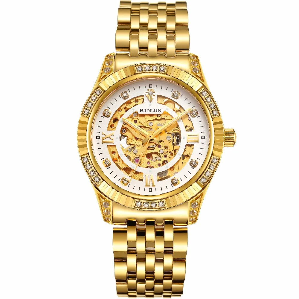 All gold 3 Лидирующий бренд, часы для мужчин, 18K золото, Роскошные автоматические механические часы, Rolexable, водонепроницаемые, устойчивый к царапинам, циферблат, механические мужские часы - Цвет: All gold 3