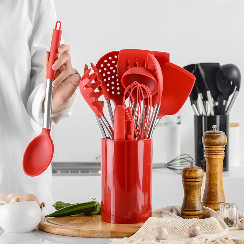 

14Pcs/Set Silicone Kitchenware Non-stick Cookware Set Cooking Tool Spatula Ladle Egg Beaters Shovel Spoon Soup Kitchen Utensils