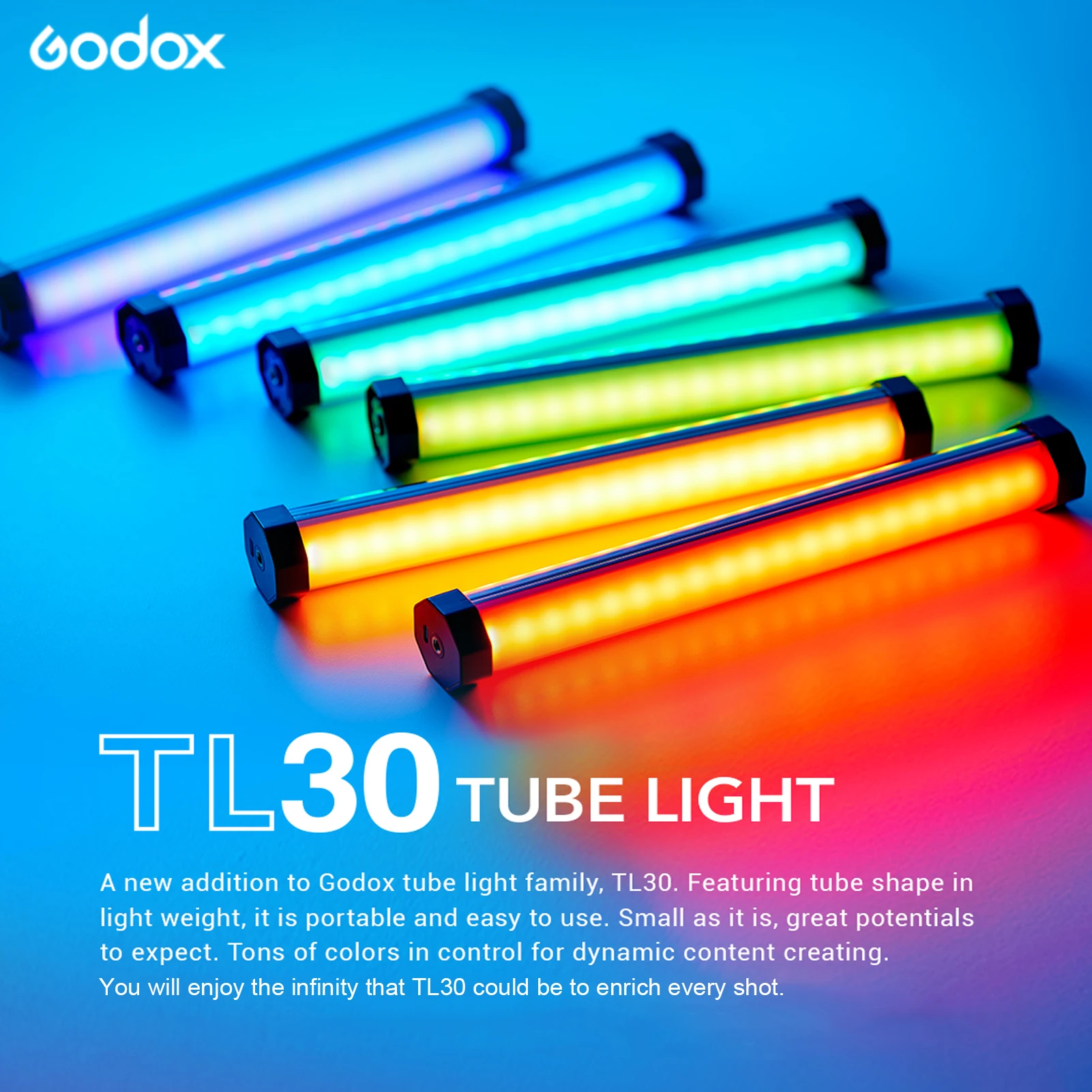 

Godox TL30 трубчатый светильник Rgb ручной светодиодный видео светильник Дистанционное приложение светодиодный ручной светильник для фотосъемк...