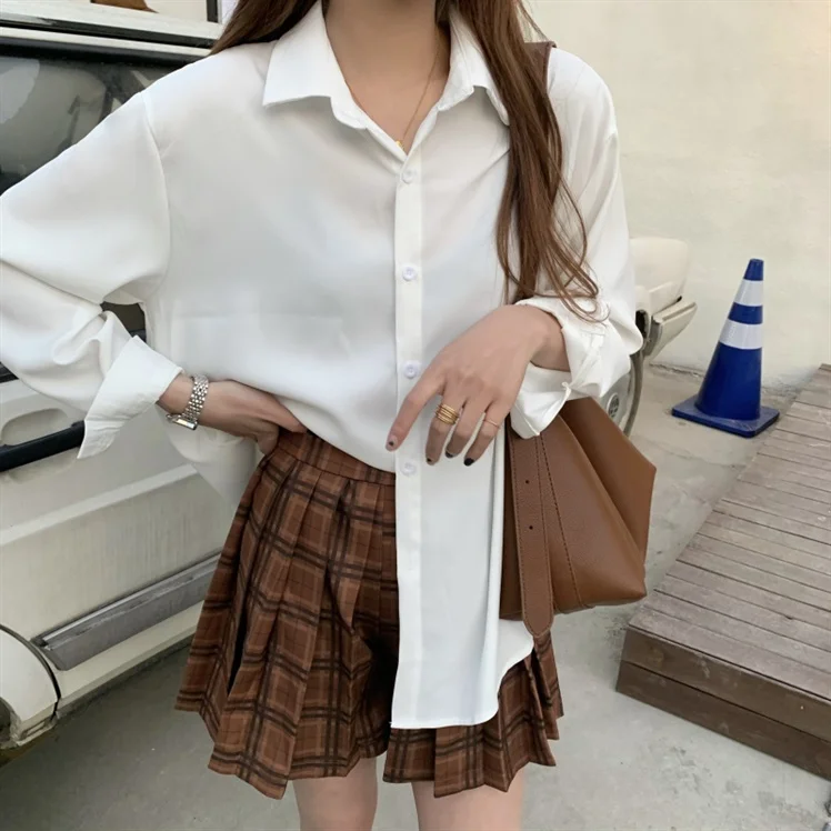 

Plus Size Spring Clothes 2021 New Korean Style Long-Sleeved Shirt for Plump Girls Women's Design Sense Niche Casual Shirt Coat