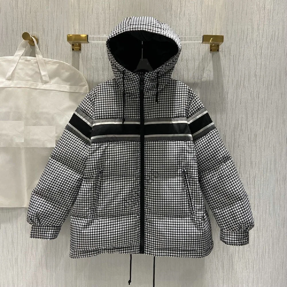 Пуховик женский с капюшоном из ПУ кожи y2k | Женская одежда