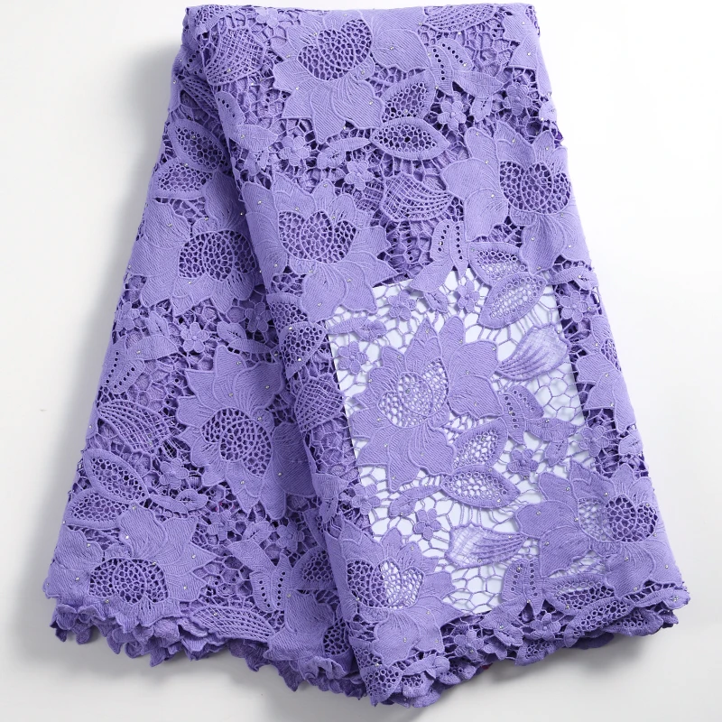 

Zhenguiru 2021 Bright Diamond Guipure Cord Fabric High Quality African Fabric Mesh Nigerian Fabric For Women Wedding Party A2256