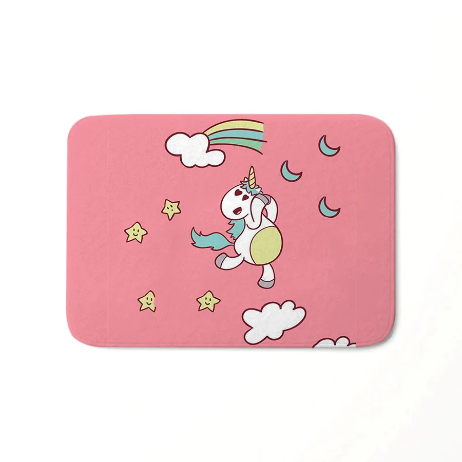 Мультяшные розовые милые радужные единороги приветственные Коврики для пола