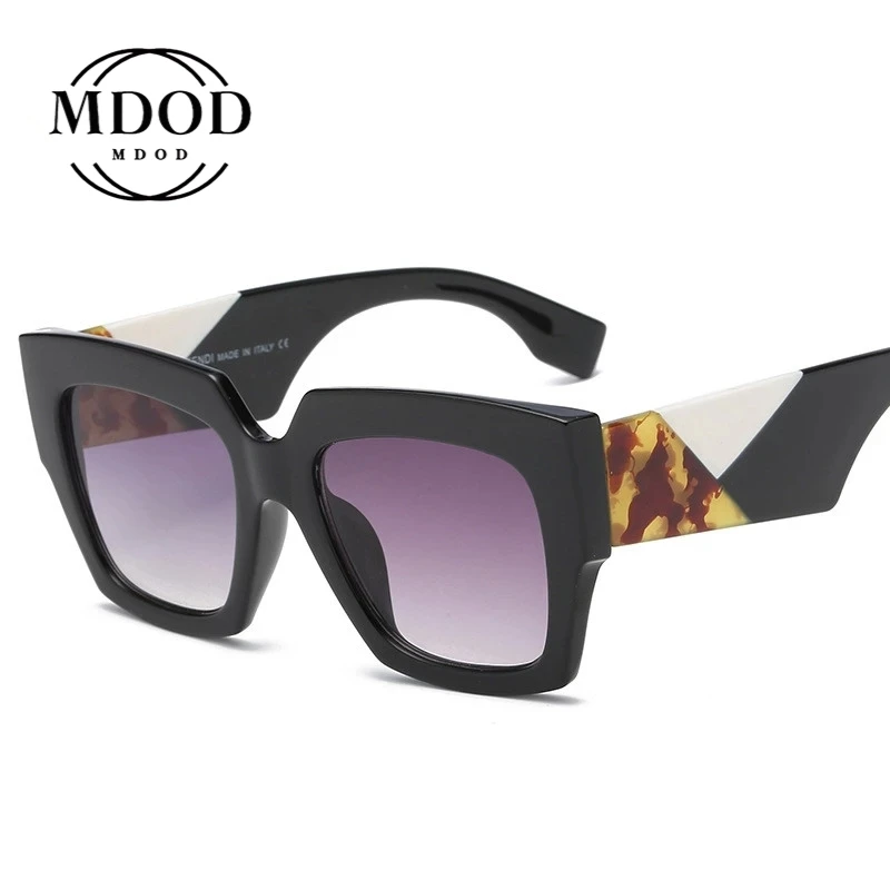 

Square Sunglasses Ladies Designer Gradient Luxury Brand Female Sunglasses Big Frame Retro Style Belt UV400 Gafas De Sol Mujer