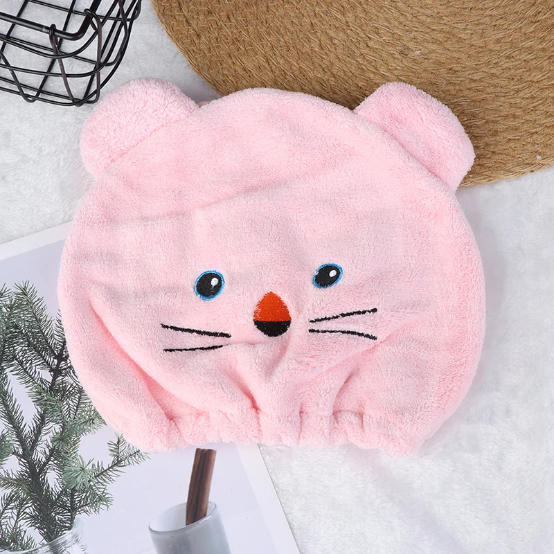 

Shower cap Cartoon Hair Turban Quickly Dry Hair Hat Breathability Polyester Hair Turban Wrapped Towel Cap Towel Dry Hair Hat 1pc