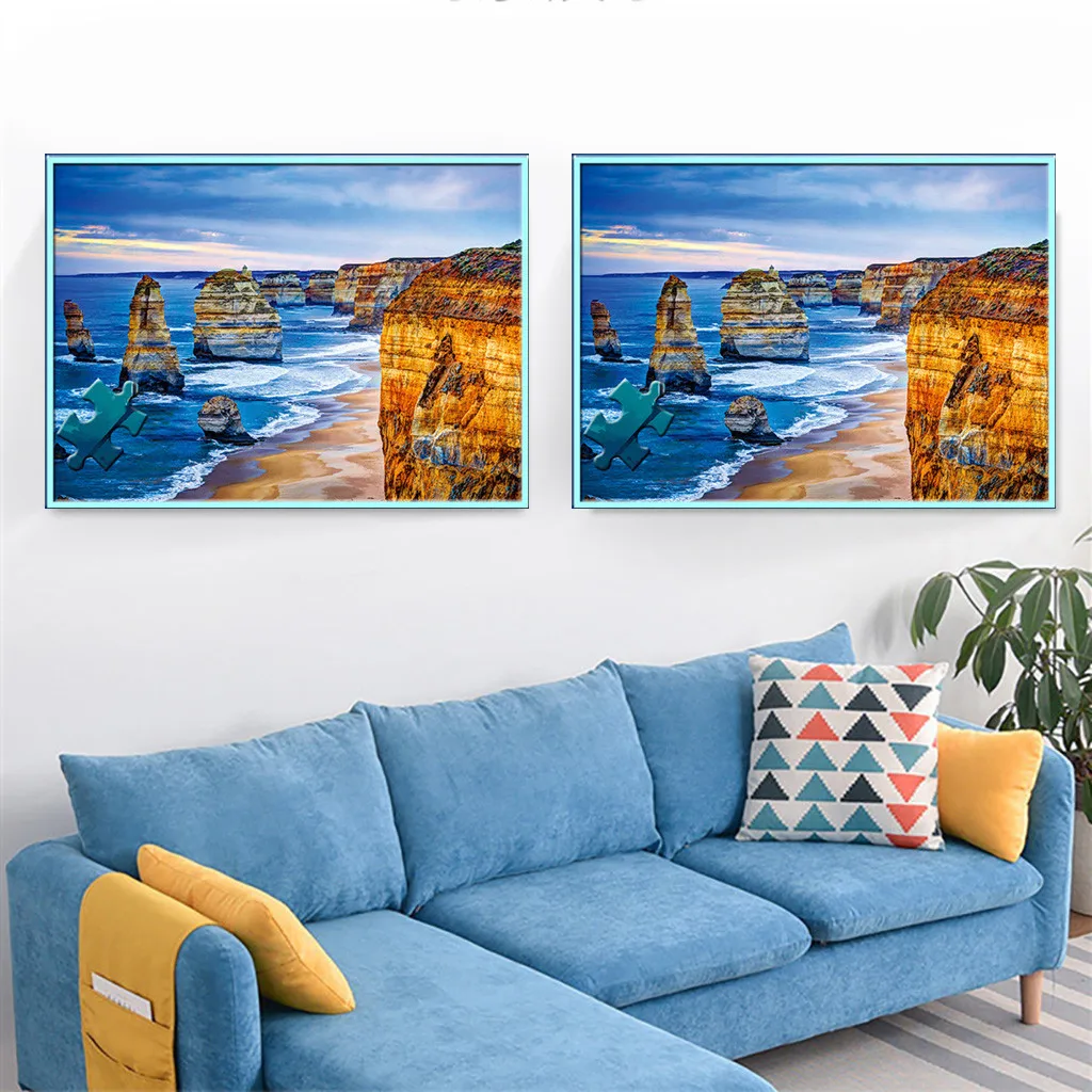 

HIINST 500pcs Sea Rock Seaside Scenery Picture Jigsaw Puzzle Toys Kids educational Toy Adult Building Block Game