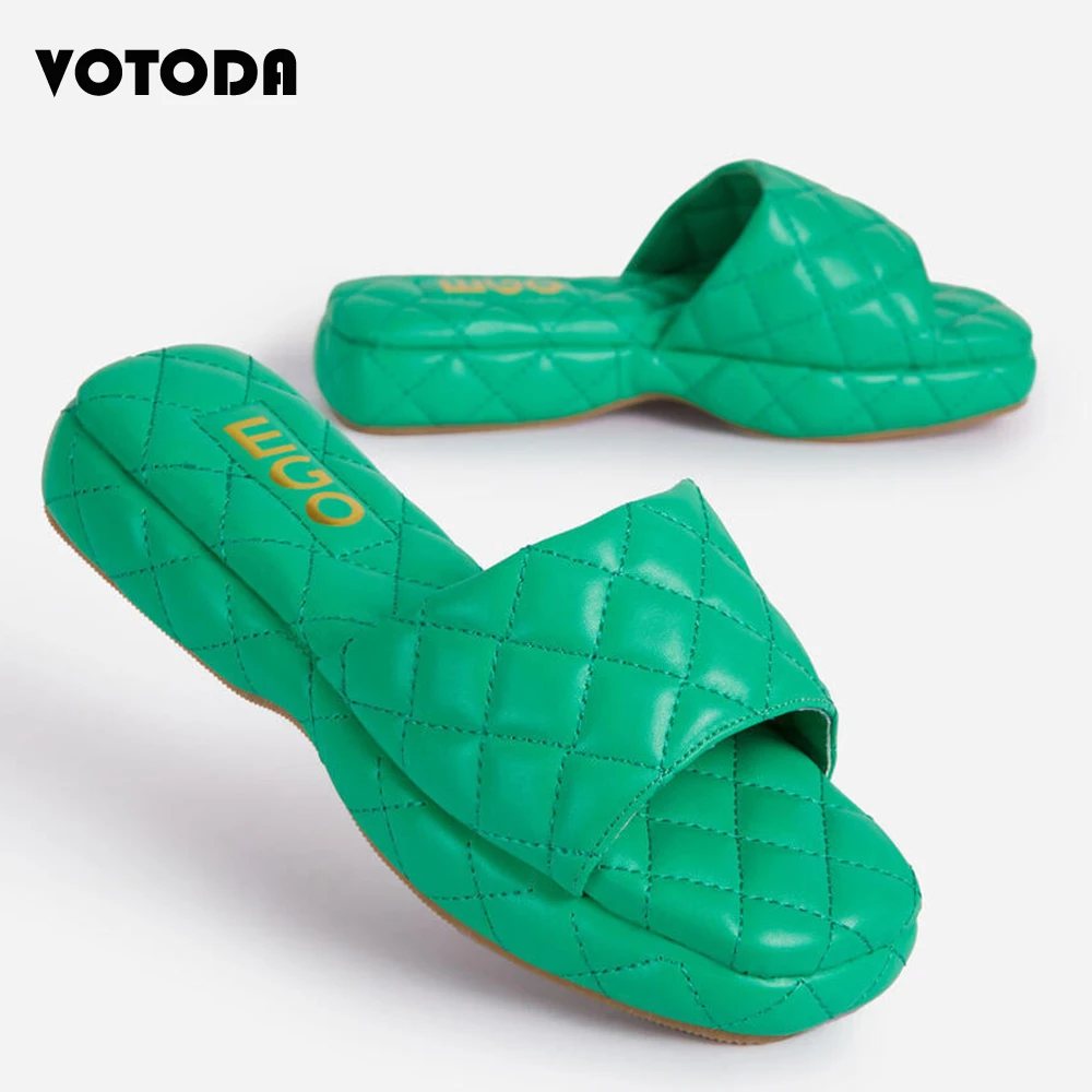 

Summer Women Thick Sole Sandals Beach Flip Flops Concise Candy Color Weave Slippers Ladies Indoor Slides Non-Slip Female Shoes