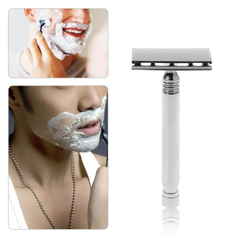 Мужская Ручная бритва с двойным лезвием 1 комплект для удаления бороды и усов