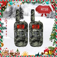 retevis rt33 mini walkie talkie kids 2pcs pmrfrs vox flashlight usb charge childrens game christmas gift toy radio transceiver