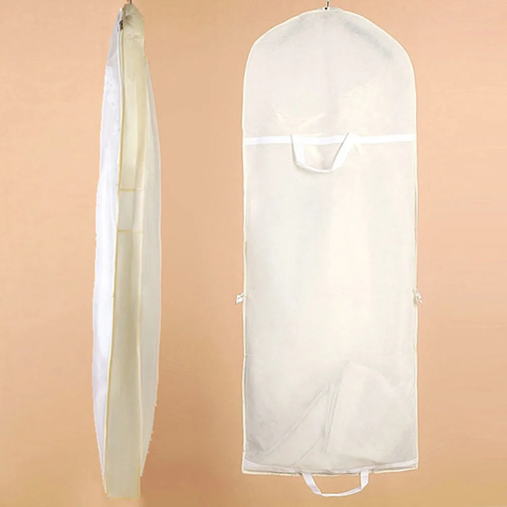 

Foldable Wedding Dress Dustproof Bag Cover Non-Woven Fabric Storage Bag Zipper Closure Bride Gown Dress Clothes Garment Case