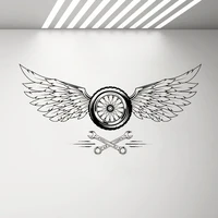 vinyl decal wheel wings car repair garage wall stickers cool decor removable man cave wall decals wallpaper ornament g463