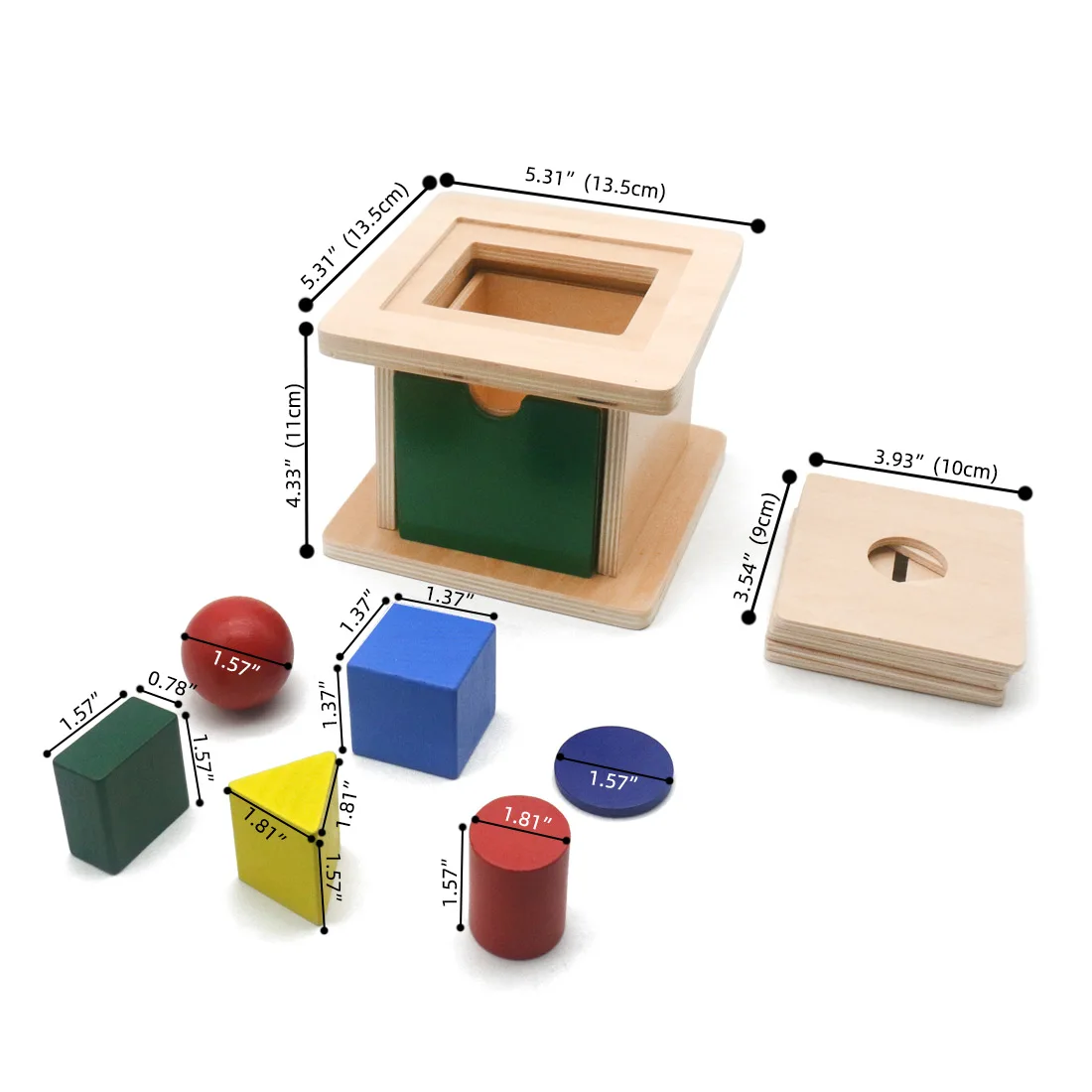 

Montessori Imbucare Box with Interchangeable lids Baby Toys 6 In 1 Wood Geometric Shapes Matching Box Game Materials Toys Gift