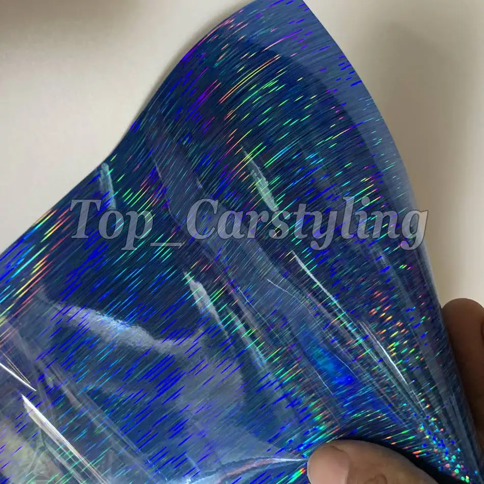 Синий Нео хром голографическая виниловая пленка для автомобиля покрывающая