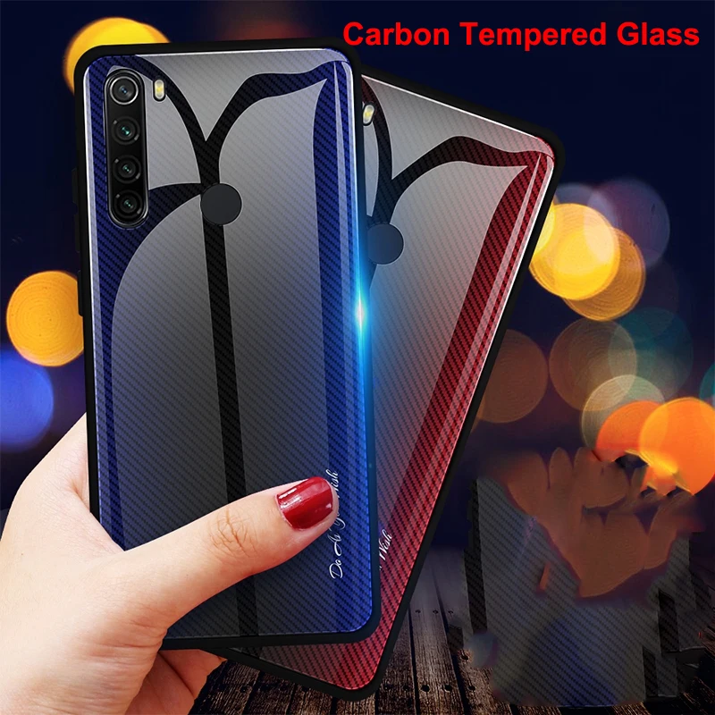 Противоударный чехол из закаленного стекла с узором для Xiaomi Redmi Note 8T 8 Pro K20 7 8A Mi CC9