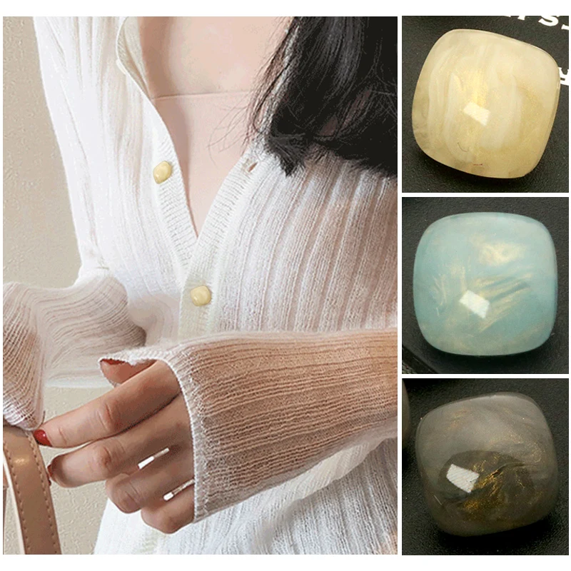 10 шт. Прошитый смоляный квадратный свитер пуговицы для одежды кардиган куртка