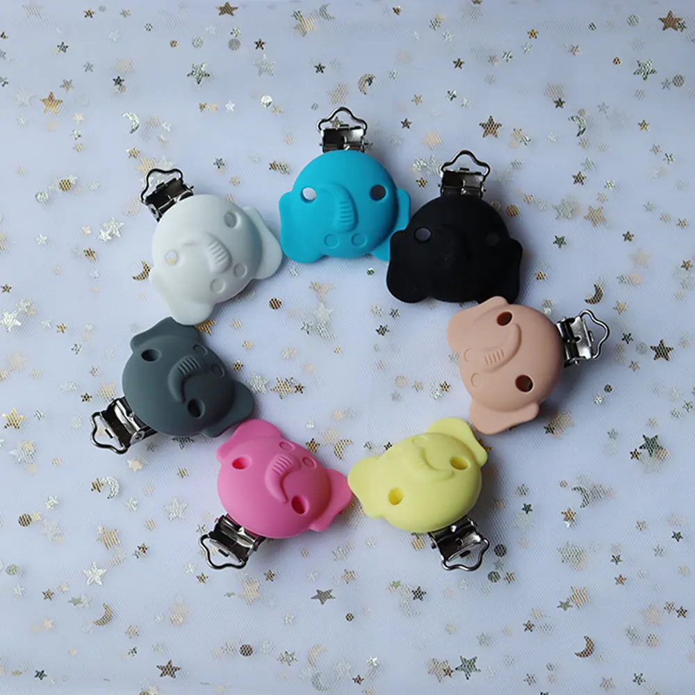 10 шт. зажимы для соски в виде слона силиконовый зажим прорезывателя сделай сам