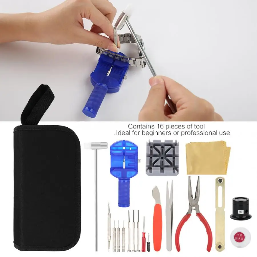 19 шт. набор инструментов для ремонта часов меняющиеся часы Чехол открывалка
