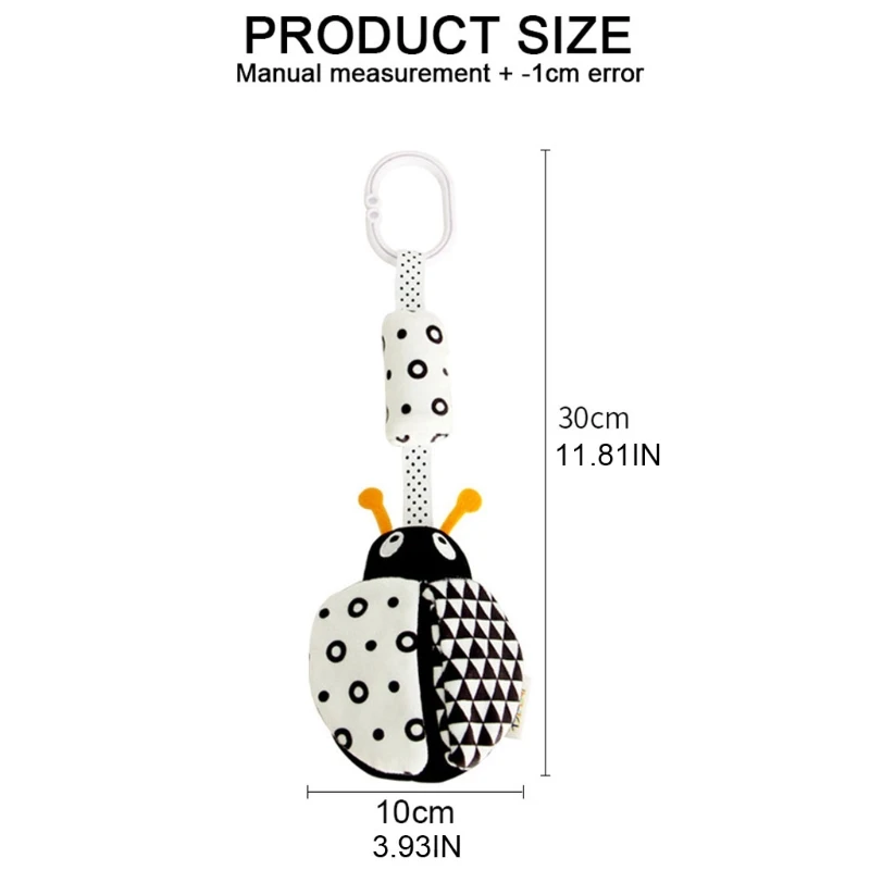 

H05C Cartoon Animal Stuffed Hanging Rattle Toy with Wind Chimes Baby Bed Crib Car Seat Travel Stroller Soft Plush Toys Birthday