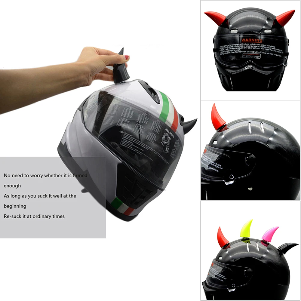 

1 Piece Soft Plastic Personal Motorcycle Helmet Devil Horn Cute Cat Ears Decoration Modification Accessories Sucker Accessories