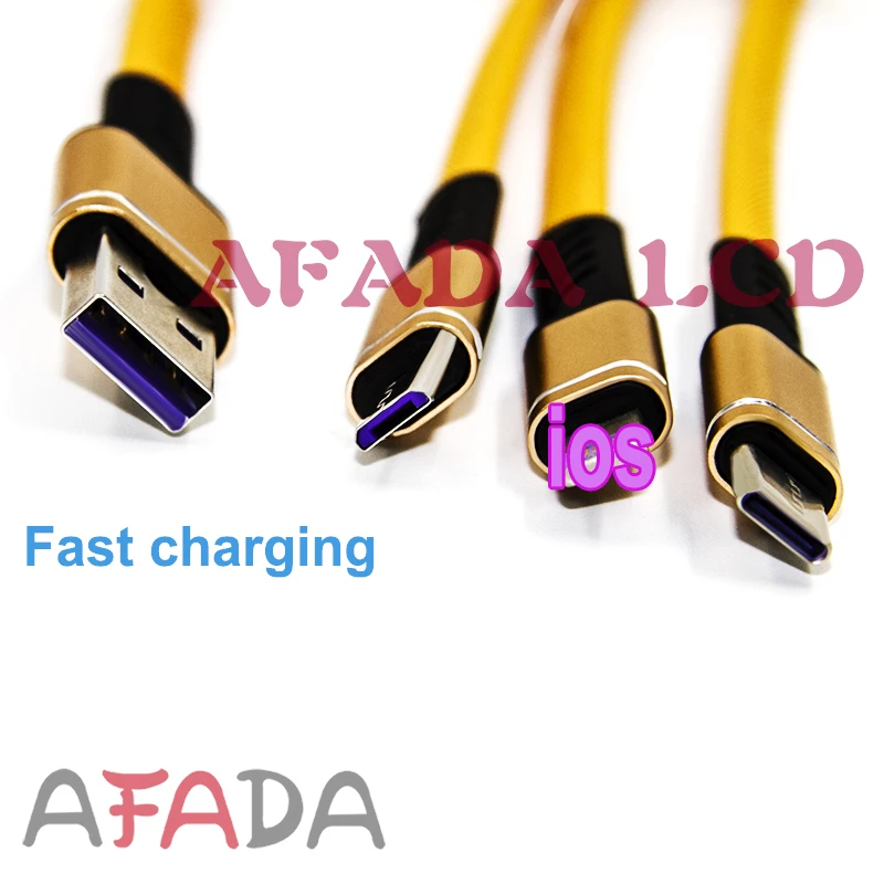 

10'' New Arrival 3-in-1 Cable For Android Apple Type-c Huawei Xiaomi IPhone Mobile Charging One Drag Three Data Lines 1m 3-in-1