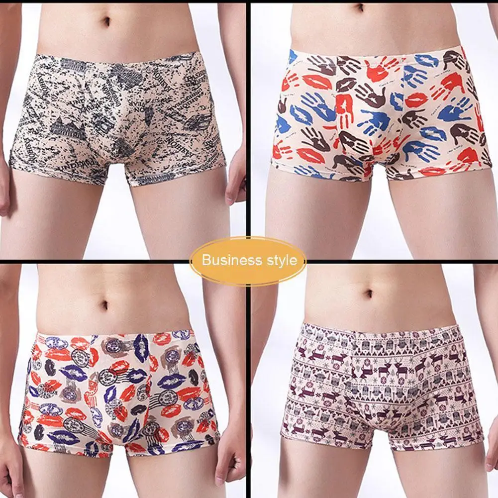 

Трусы-боксеры мужские, с принтом, 4 шт./лот