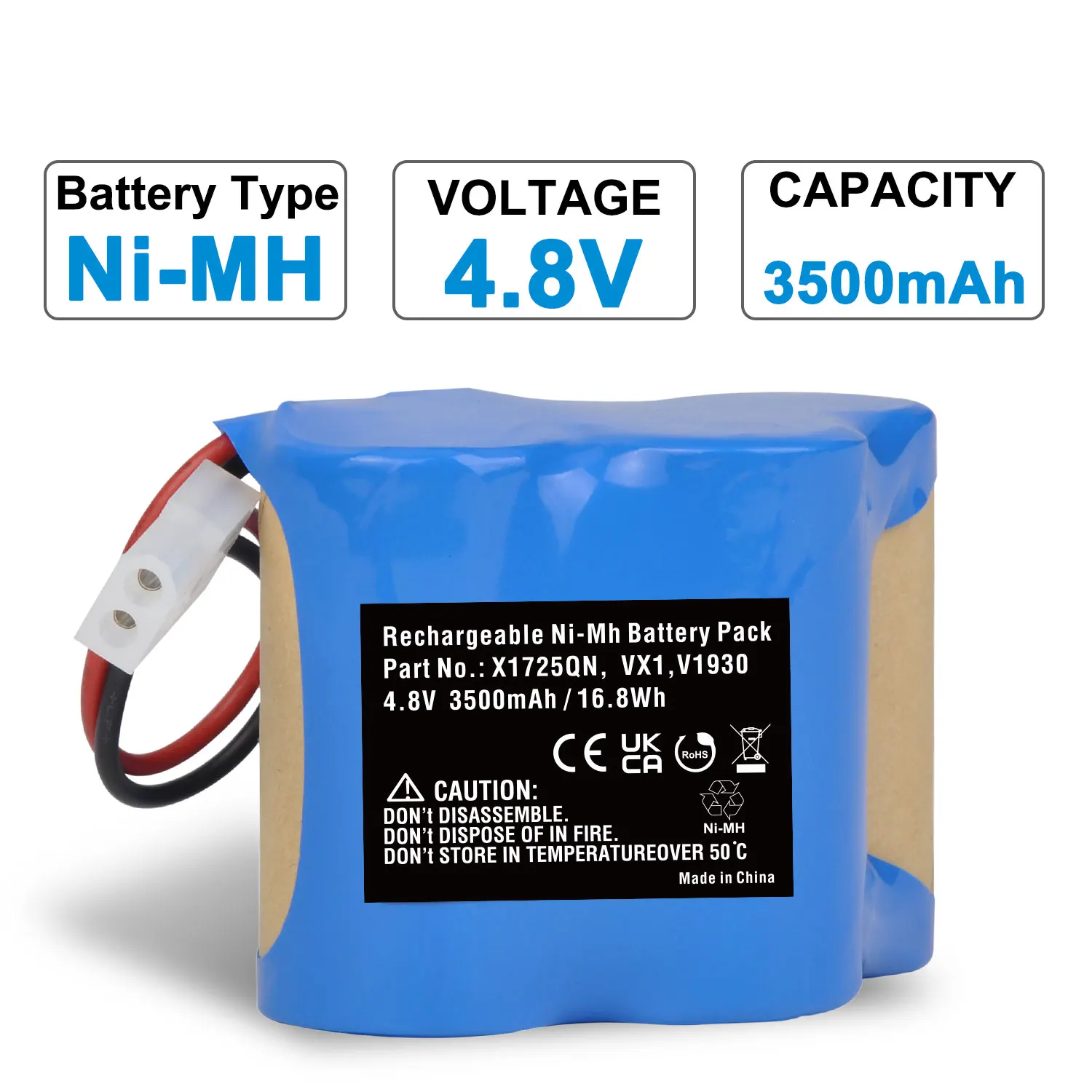 Перезаряжаемый Ni-MH аккумулятор для беспроводного пылесоса Euro Pro Shark V1700Z V1930 X1725QN VX1