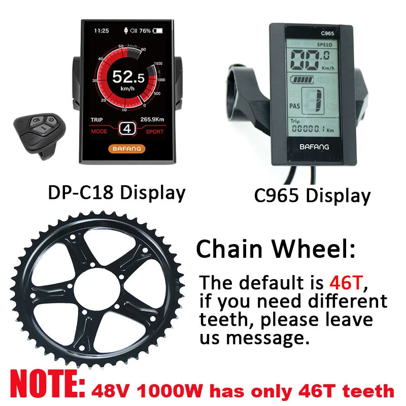 Bafang мотор 48В 500/750/1000w BBS02 BBSHD Электрический велосипед Conversion Kit с Батарея в, 36 В, 48 В, 13/17. 5ah, фара для электровелосипеда в двигателя комплект BBS01