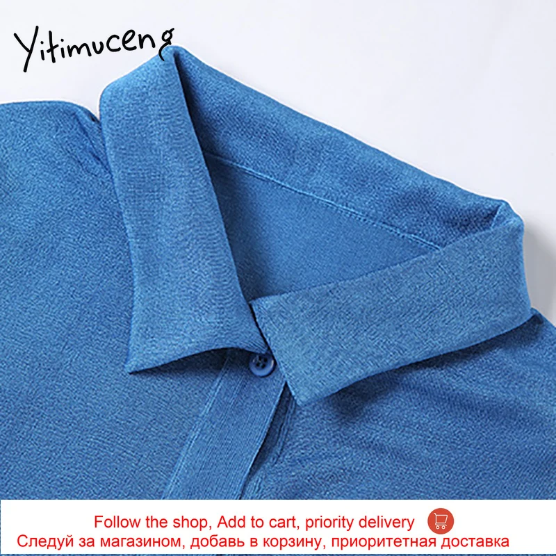 

Yitimuceng Black Hollow Out Patchwork Dresses Sexy Club Woman Dress Summer 2021 Dress Fashion Turn-down Collar Single Breasted