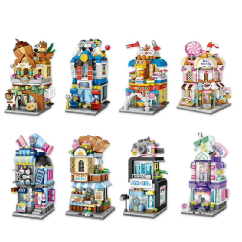 Фотообои с изображением города кофейни розничный магазин архитектуры модели и