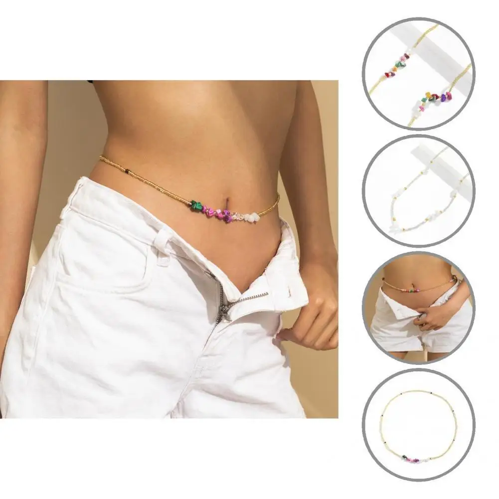 

Beads Chain Colorful Faux Stone Jewelry Delicate Handmade Beads Belly Chain